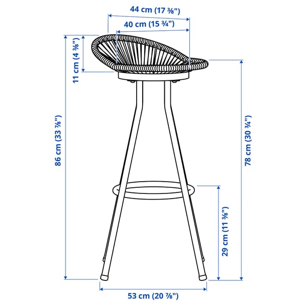 SEGERÖN - Outdoor bar stool, swivel white/beige ,