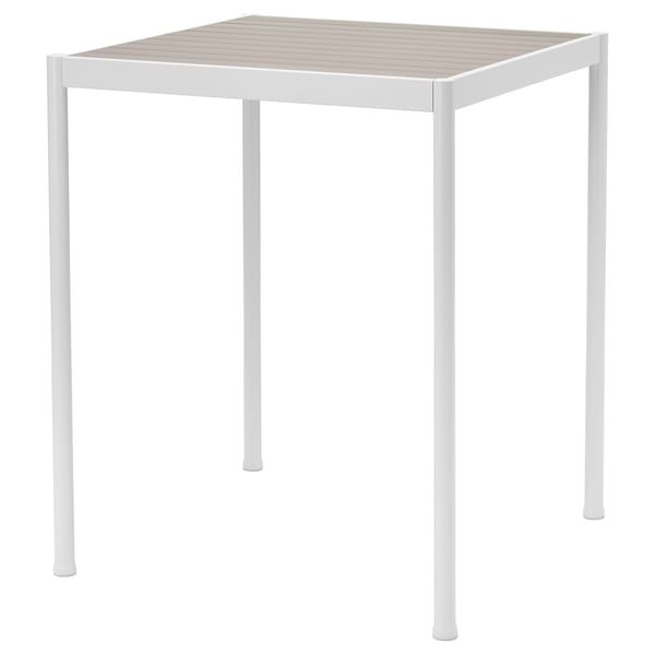 SEGERÖN bar table, outdoor, white/beige, 89x89 cm