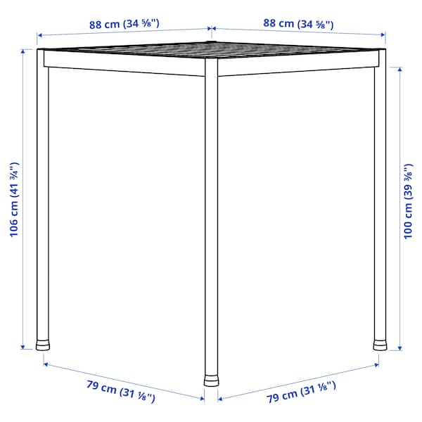 Ikea SEGERÖN - Bar table, outdoor, white/beige, 89x89 cm