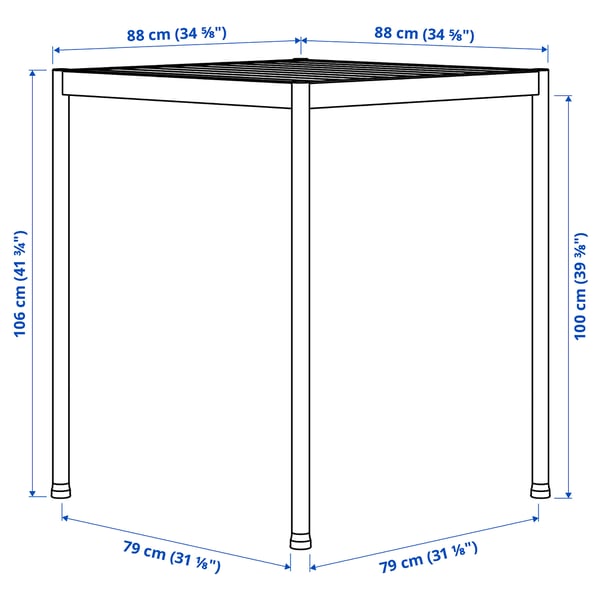 SEGERÖN bar table, outdoor, white/beige, 89x89 cm