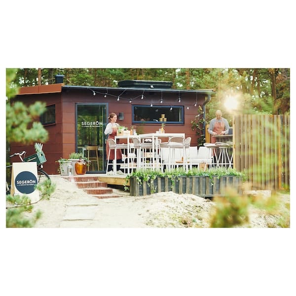 Ikea SEGERÖN - Bar table, outdoor, white/beige, 89x89 cm