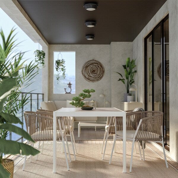 Ikea SEGERÖN - Table, outdoor, white/beige, 91x147 cm