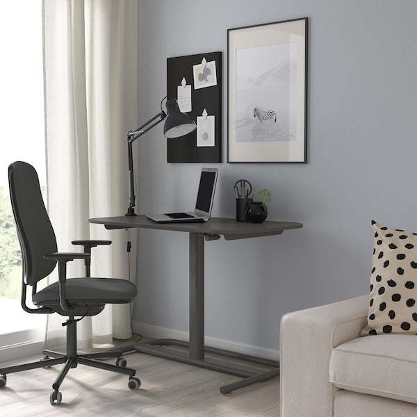 SEGRARE - Desk sit/stand, dark grey, 110x60 cm