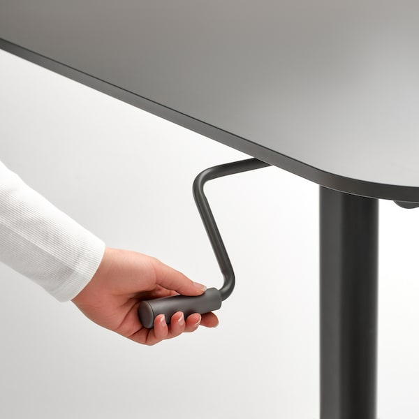 SEGRARE - Desk sit/stand, dark grey, 110x60 cm