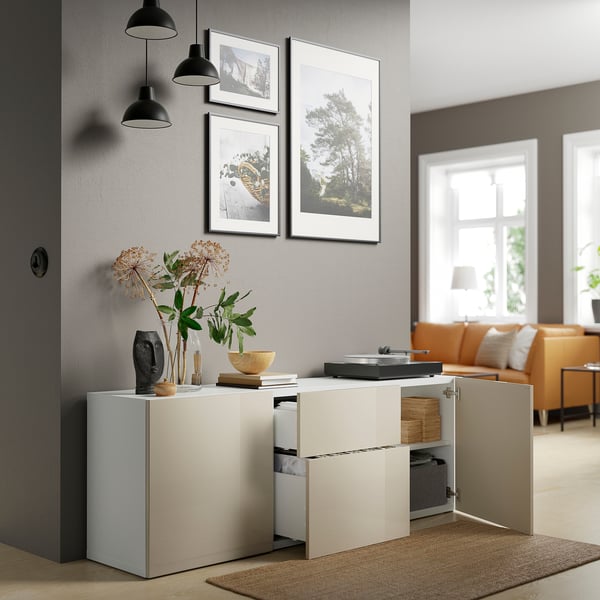 SELSVIKEN door/drawer front, high-gloss beige, 60x38 cm