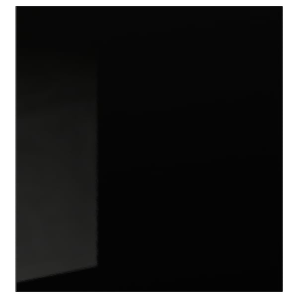 SELSVIKEN door, high-gloss black, 60x64 cm