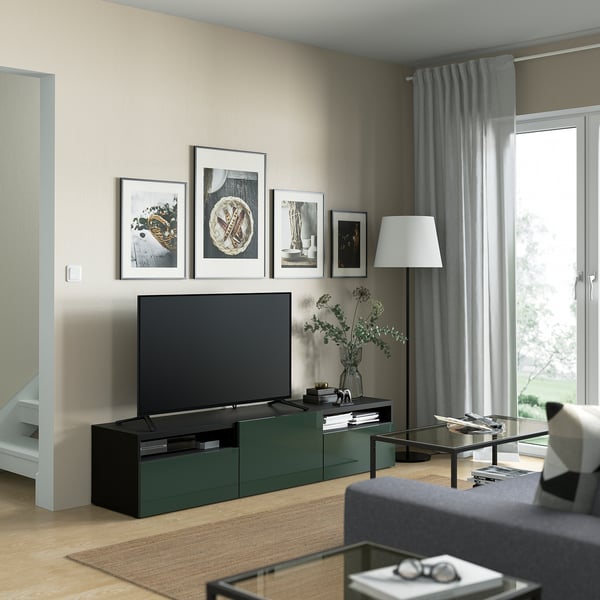 SELSVIKEN drawer front, high-gloss dark olive-green, 60x26 cm