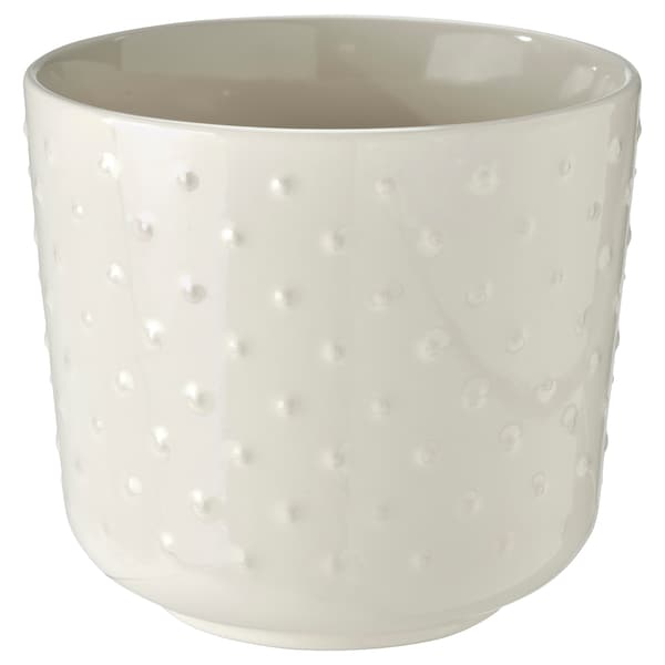 SESAMFRÖN - Plant pot, in/outdoor off-white, 12 cm