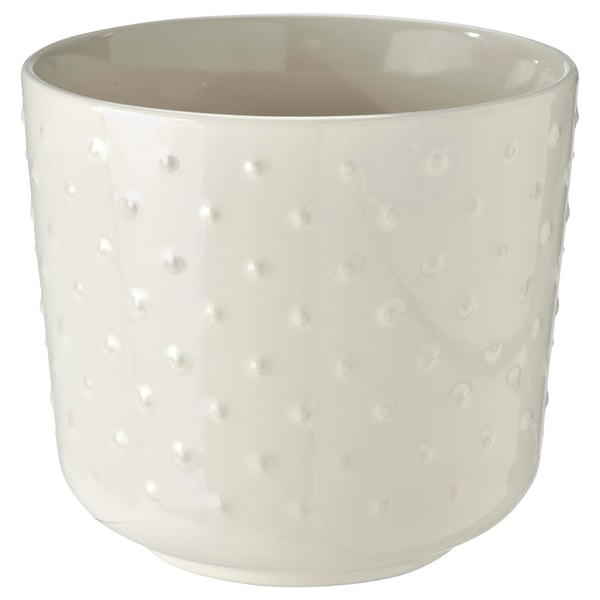 SESAMFRÖN plant pot, in/outdoor off-white, 12 cm