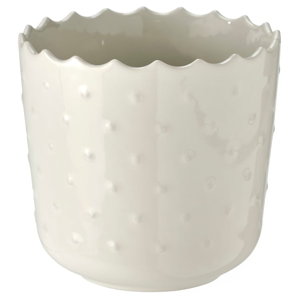 SESAMFRÖN - Plant pot, in/outdoor off-white, 9 cm