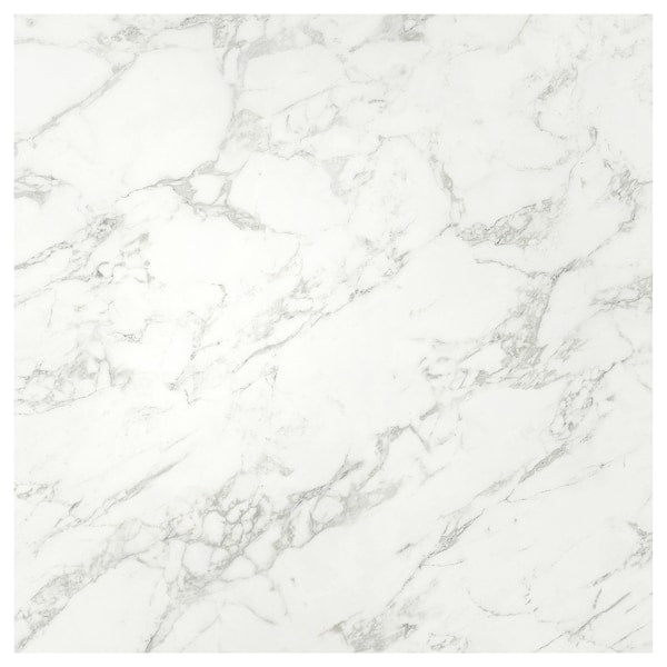 SIBBARP - Custom made wall panel, white lively marble effect/laminate, 1 m²x1.3 cm