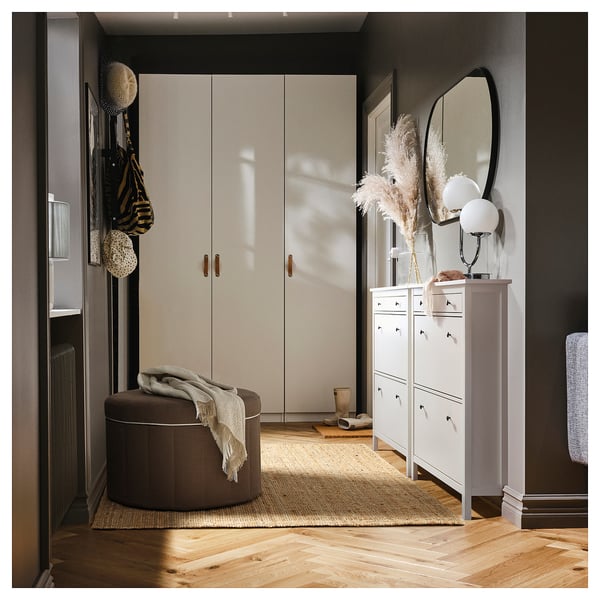 SIDSJÖ pouffe, with storage/Gransel grey-brown, 70 cm