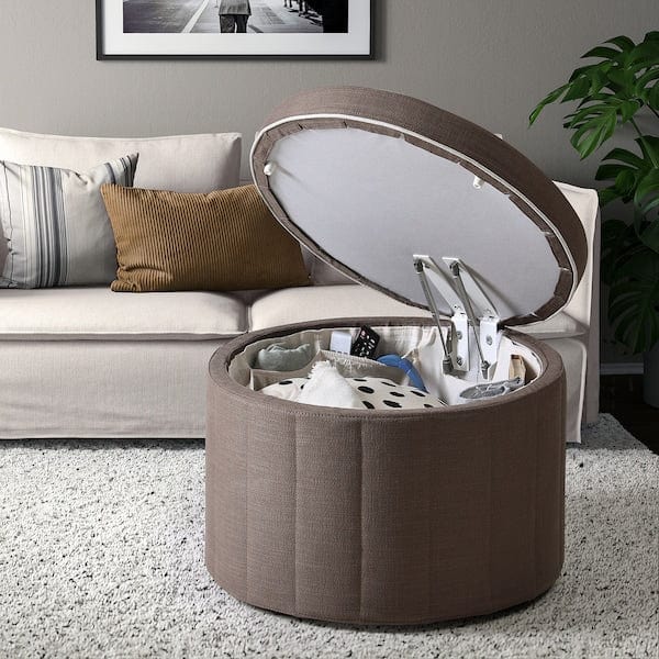 Ikea SIDSJÖ - Pouf, with storage/Gransel gray-brown