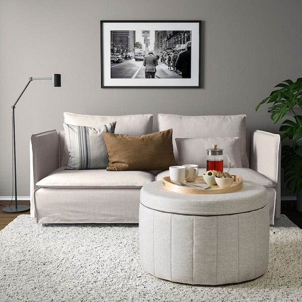 Ikea SIDSJÖ - Pouf, with storage/Kilanda beige