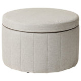 SIDSJÖ pouffe, with storage/Kilanda beige, 70 cm