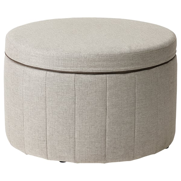 SIDSJÖ pouffe, with storage/Kilanda beige, 70 cm
