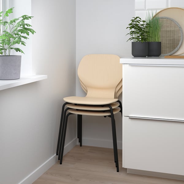 SIGTRYGG chair, birch/Sefast black, 45x82x50 cm