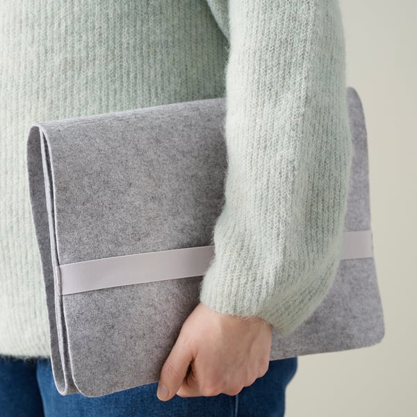 SILÄNG storage pocket for bed, felt, 75x34 cm