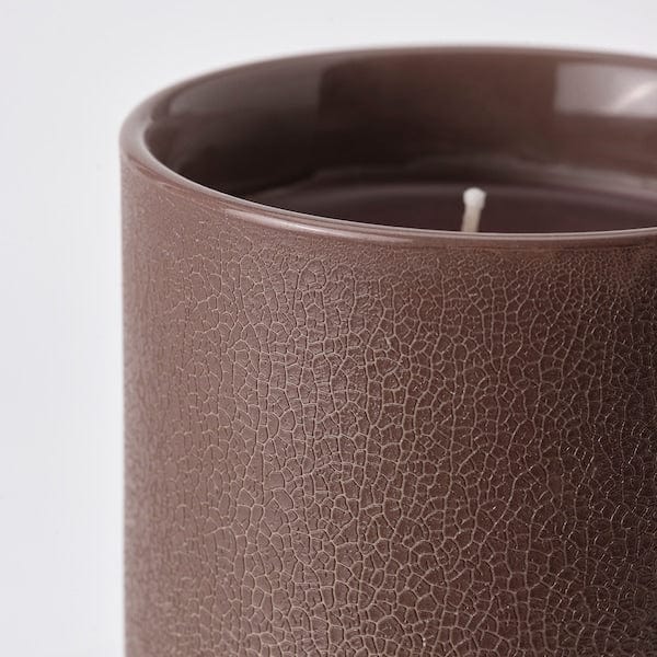 Ikea SILKESTRÄD - Scented candle in ceramic jar, leather & vanilla/brown, 45 hr