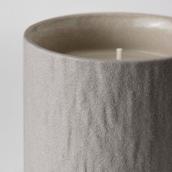 Ikea SILKESTRÄD - Scented candle in ceramic jar, dew & moss/off-white, 45 hr