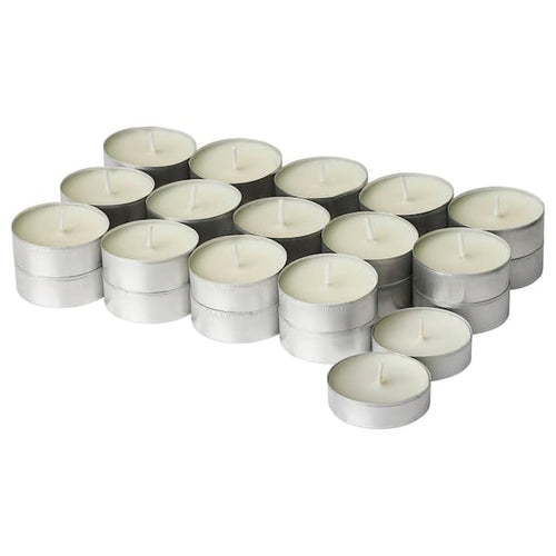 SILKESTRÄD scented tealight, dew & moss/off-white, 3.8 cm, 30 pack