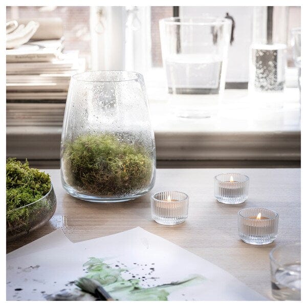 Ikea SILKESTRÄD - Scented tealight, dew & moss/off-white, 3.5 hr