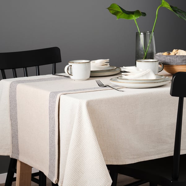 SILVERARV tablecloth, beige, 145x240 cm