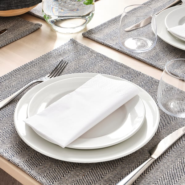 SILVERARV - Placemat, beige/blue, 35x45 cm