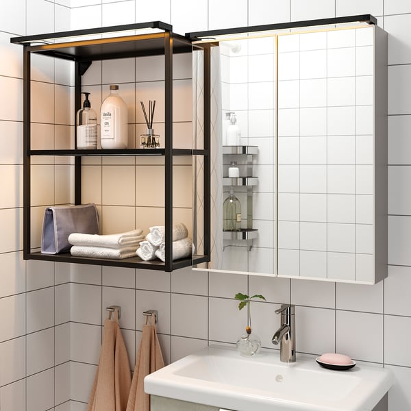 SILVERGLANS LED light bar for bathroom, adjustable light intensity anthracite, 60 cm