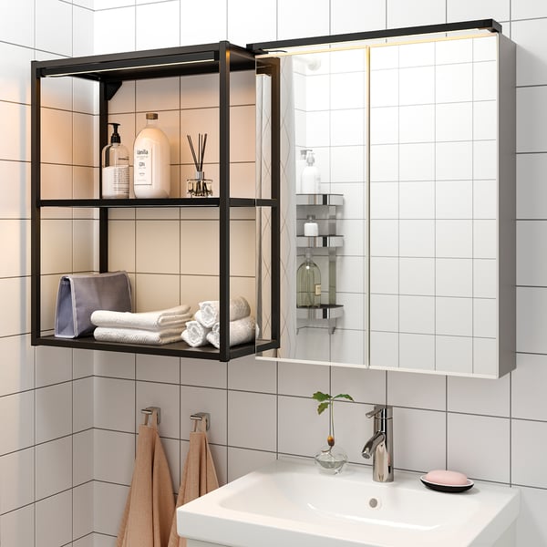 SILVERGLANS LED light bar for bathroom, adjustable light intensity anthracite, 60 cm