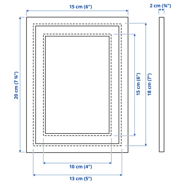 SILVERHÖJDEN frame, silver-colour, 13x18 cm