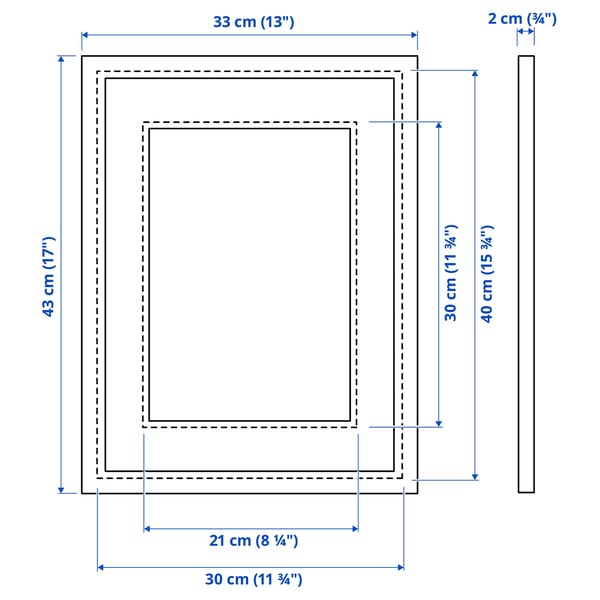 SILVERHÖJDEN - SILVERHÖJDEN Frame, silver-colour, 30x40 cm