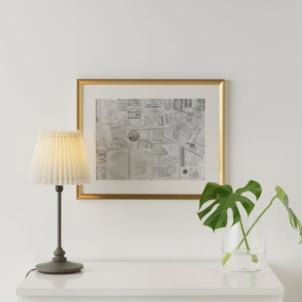 SILVERHÖJDEN frame, gold-colour, 40x50 cm