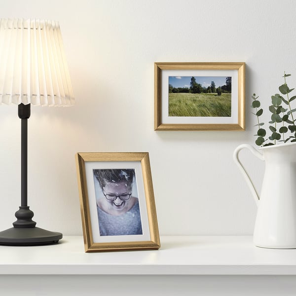 SILVERHÖJDEN frame, gold-colour, 13x18 cm