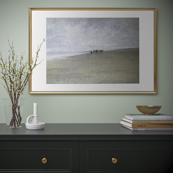 SILVERHÖJDEN frame, gold-colour, 61x91 cm