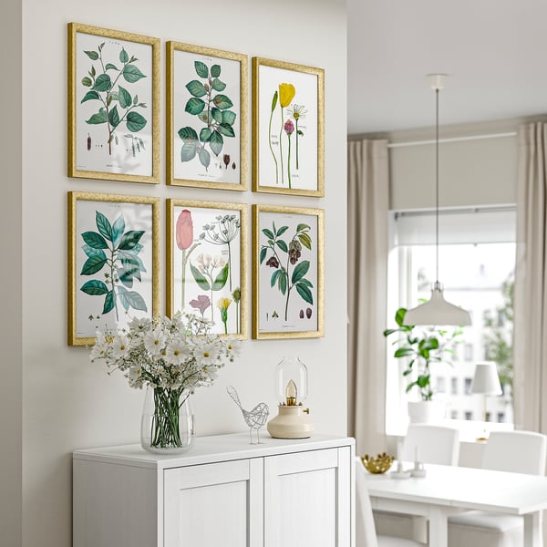 SILVERHÖJDEN frame, gold-colour, 40x50 cm