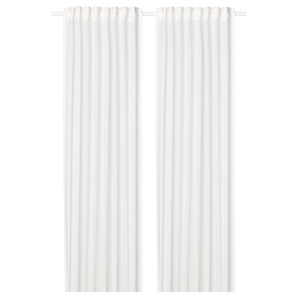 SILVERLÖNN sheer curtains, 1 pair, white/with heading tape, 145x300 cm