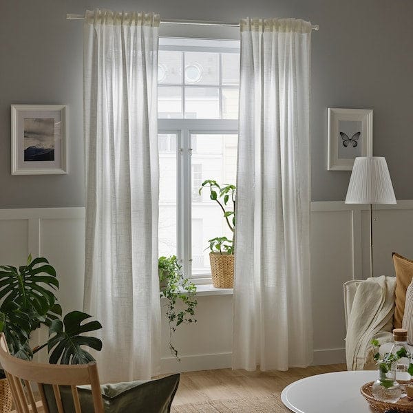 Ikea SILVERLÖNN Thin curtains, 1 pair - white 145x300 cm