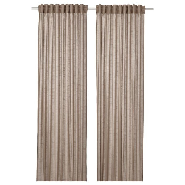 Ikea SILVERLÖNN Thin curtains, 1 pair - beige 145x300 cm