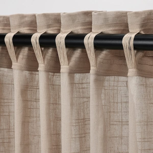 Ikea SILVERLÖNN Thin curtains, 1 pair - beige 145x300 cm