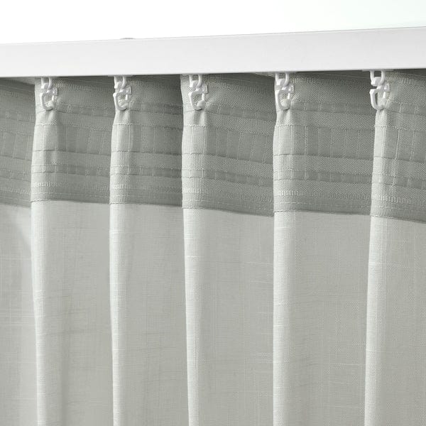 Ikea SILVERLÖNN - Thin curtain, 2 sheets, light grey,145x300 cm