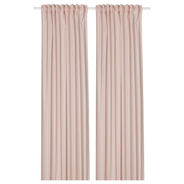 SILVERLÖNN sheer curtains, 1 pair, pink/with heading tape, 145x300 cm