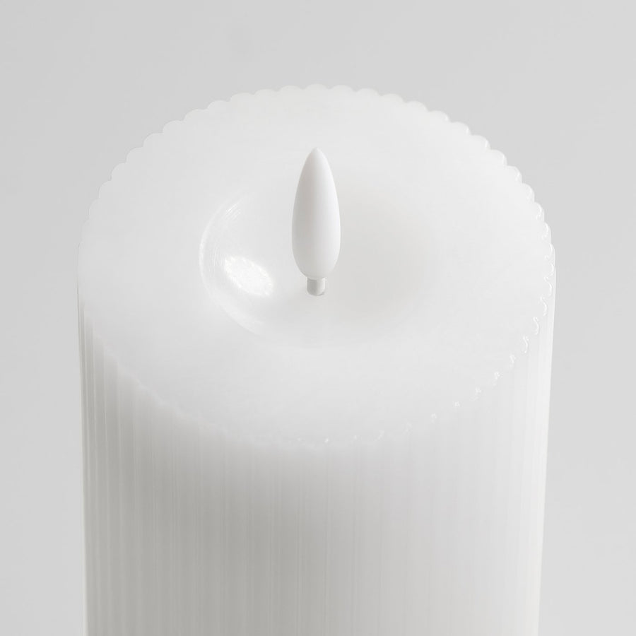 SILVERMÅS LED pillar candle, set of 3, battery-operated white