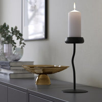 SILVERPÄRON - Pillar candle holder, black, 24 cm