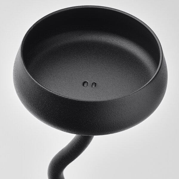 Ikea SILVERPÄRON - Pillar candle holder, black, 24 cm