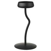 SILVERPÄRON - Pillar candle holder, black, 24 cm