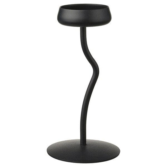 Ikea SILVERPÄRON - Pillar candle holder, black, 24 cm