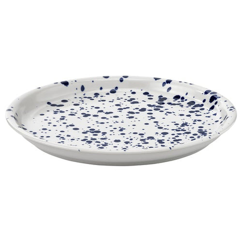 SILVERSIDA plate, patterned/blue, 26 cm