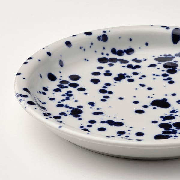 SILVERSIDA side plate, patterned/blue, 20 cm