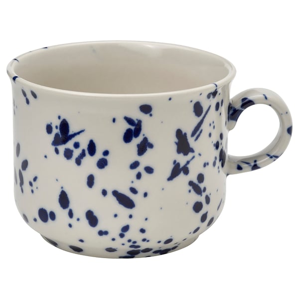 SILVERSIDA mug, patterned/blue, 40 cl